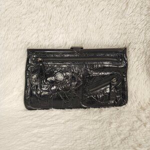 Sondra Roberts Croc Embossed Leather Clutch Bag